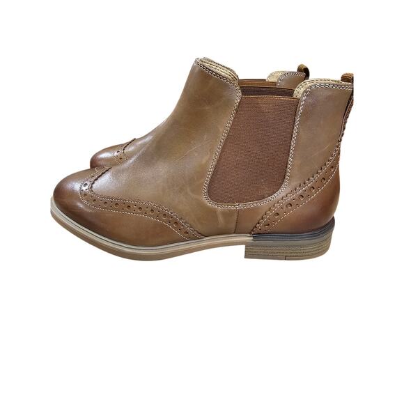 NWT Leather Hush Puppie Bailey Chelsea Boot Brown Booties Ladies Size 7.5 Wide - Picture 4 of 11